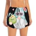 thumbnail image 2 of Rateoe Summer Gnome,Cute Gnome Printed 2 in 1 Women's Workout Shorts for Athletic Gym Running Shorts with Phone Pockets-Medium, 2 of 7