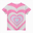 thumbnail image 2 of Sgkm Summer Girls T Shirt Short Sleeved Stylish Summer Shirts with Gradient Color Heart Shaped Pattern Holiday Clothes Pink 6-7 Years, 2 of 5