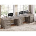 thumbnail image 7 of 110.3" Long Two Person Desk with 7 Drawers and Storage Cabinet, Farmhouse Computer Desk for Home Office, 7 of 7