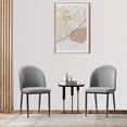 thumbnail image 4 of CorLiving Nash Fabric Upholstered Indoor Dining Side Chairs with Iron Legs, Grey/Black (Set of 2), 4 of 9