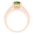 thumbnail image 4 of 2.21ct round cut green natural peridot 14k rose gold Bridal Wedding Engagement Promise Anniversary Ring for Women size 9.25, 4 of 7