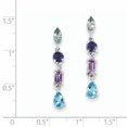 thumbnail image 2 of 925 Sterling Silver Rhodium Amethyst, Blue Topaz and Iolite Dangle Earrings, 2 of 2