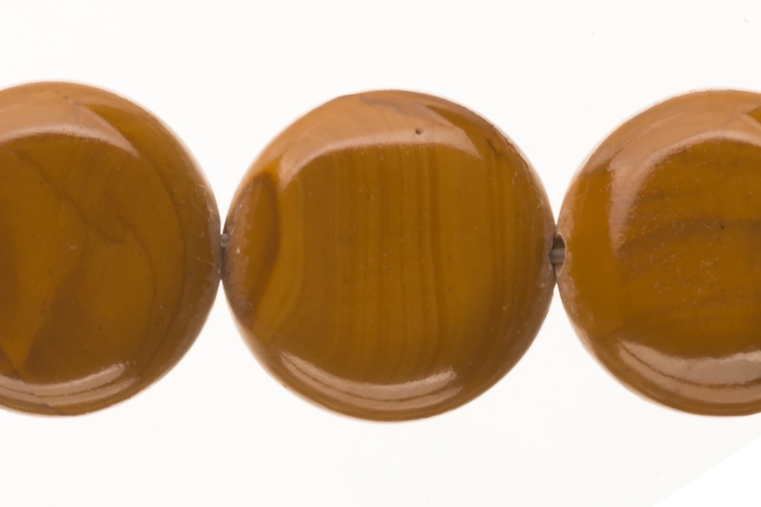 Flat Wood Grain Jasper Round Beads Semi Precious Gemstones Size