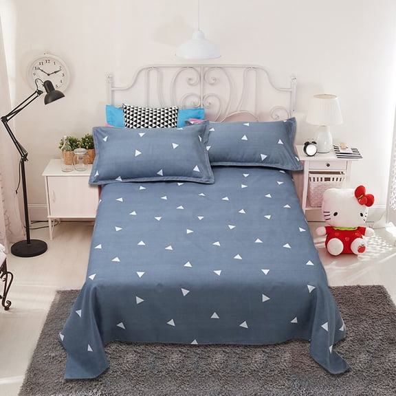 PATLOLLAV Luxury Sheets Set of 3, Includes 1 Flat Sheet and 2 Pillowcases, Soft Comfortable Fade Resistant Machine Washable Bed Sheets Set for All Seasons Home Hotel Dorm Decor, Queen Size