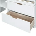 thumbnail image 6 of Kumix Loft Bed Twin Size, Low Loft Bed with Rolling Desk, Shelf and Drawers for Teens Adults, Wood Loft Bed with Full Length Guardrail and Ladder for Bedroom, Noise-Free, White, 6 of 7