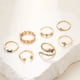 thumbnail image 5 of Anillo de diamantes con forma de luna y estrella de estilo europeo y americano, anillo de unión de serpiente retro creativo, traje combinado de 7 piezas, 5 of 6
