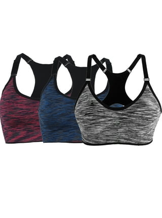 YouLoveIt 3 PCS Women's Racerback Sports Bra Removable Pads Yoga Running  Workout Bra Activewear Fitness Bra Padded Sports Bras with Good Support