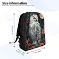 thumbnail image 4 of Haiem Moon Flower White Owl Backpack - Stylish and Durable 15-inch Laptop Backpack with Waterproof Oxford Fabric, 4 of 8
