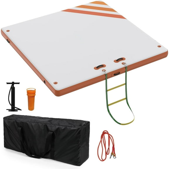 Huisuilinss Inflatable Floating Dock,Air Dock Platform Floating Island Raft,Lake Floats For Adults,Water Floating Dock Mat With Non-Slip Surface For Swimming Lake Beach Ocean Pool