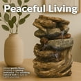 thumbnail image 2 of Sunnydaze Indoor Electric Tabletop Fountain with LED Lights - Decorative Tiered Rock and Log Waterfall Design - Quiet and Soothing Water Sound - Small 10.5 Inch Desktop Size, 2 of 10
