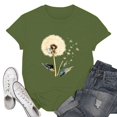 thumbnail image 2 of NAMTYQX Cute Tops for Women Cool Short Sleeve Basic Stretchy Round Neck mit Muster Graphic Loose Fit Plus Size Womens T Shirts Army Green Size L, 2 of 5