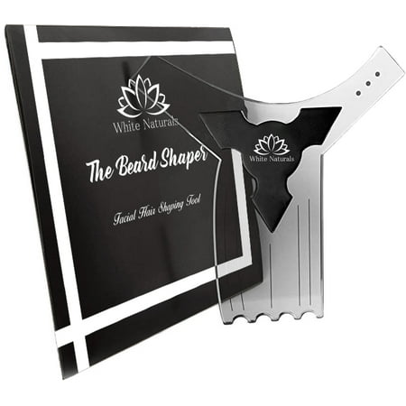 Beard Shaping Tool Guide, Best Shaper Styling Template for Perfect Line Up and Edging, Transparent stencil styling Goatee, Mustache and Neckline,Curve/Step or Straight