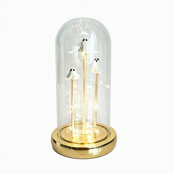 Cloche Night Light Halloween Decorations Indoor Light Up In Plastic Cloche Home Kitchen Mantel Tabletop Party Decor Halloween Party Gift
