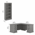 thumbnail image 2 of Saratoga L Shaped Computer Desk with Bookcases in Modern Gray - Engineered Wood, 2 of 8