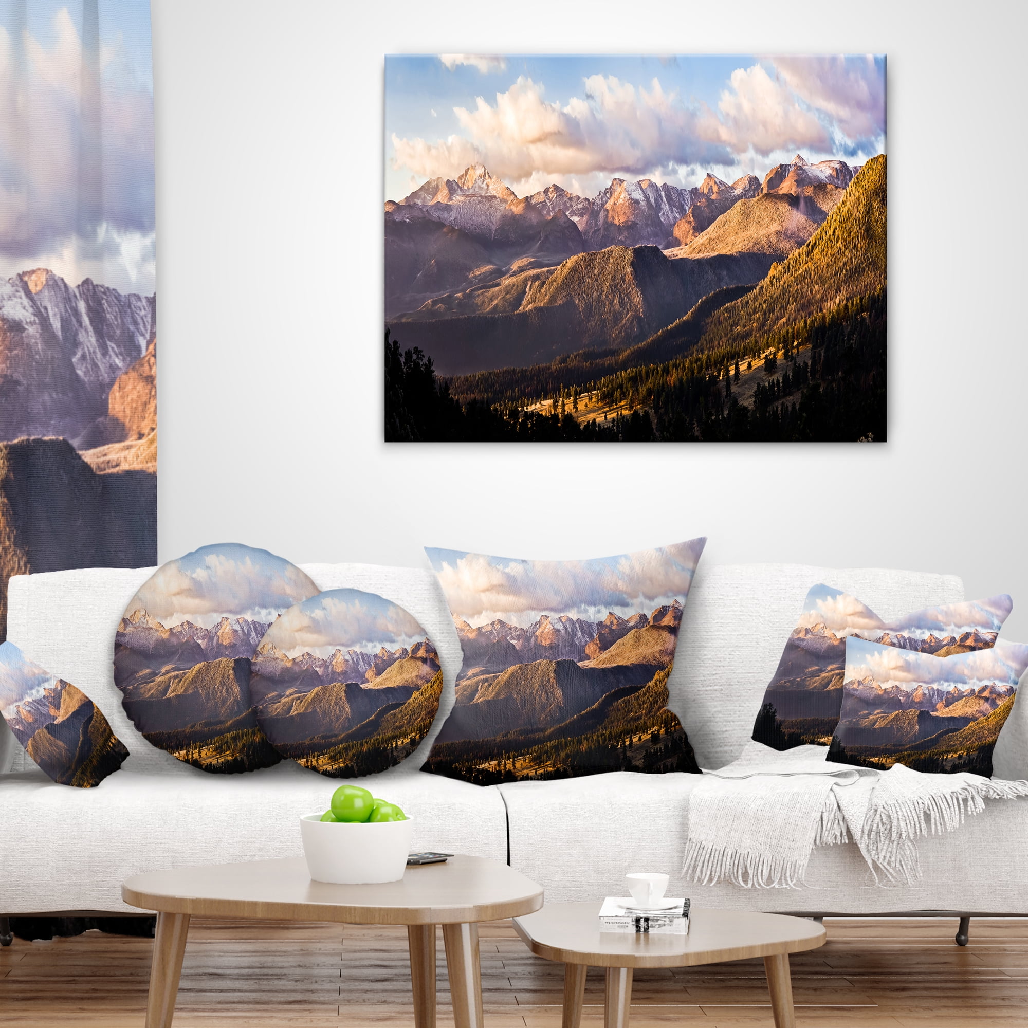 Designart Clouds over Long s Peak Landscape - Throw Pillow - 18x18