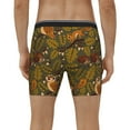 thumbnail image 2 of Men's Boxer Briefs, Autumn Leaves Owl Squirrel Soft and Breathable Mens Underwear Boxer Briefs With Widen Waist, 2 of 5