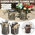 thumbnail image 5 of Vintage Shabby Iron Milk Jug Garden Flower Vase Pot for Rustic Farmhouse Decor, Metal Plant Bucket, Outdoor Indoor Planter Container, Floral Display Centerpiece, 5 of 5