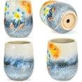 thumbnail image 4 of Sungmor 10.6 Inch Ceramic Succulent Plant Pot with Drainage Hole, Hand Painted Flower Pots for Plants, Unique Texture Decorative Planter for Indoor and Outdoor, Pottery Vase for Home Office Decor, 4 of 8