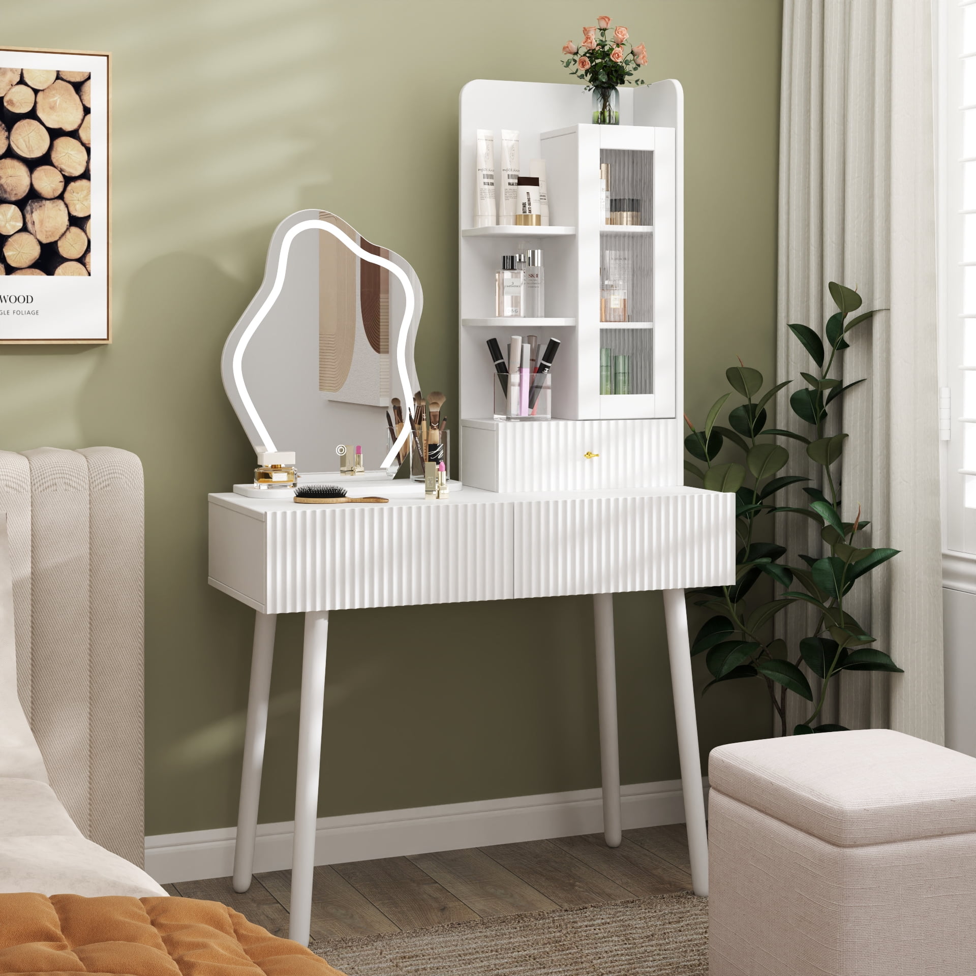 化粧台 化粧室 DRESSING TABLE WITH LIGHTS Vanity Desk with Mirror