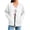 White, variant on BXJX Womens Bomber Sweatshirts, Stand Up Collar Long Sleeve Casual Fall Outerwear with Pockets Pink Size S-2XL