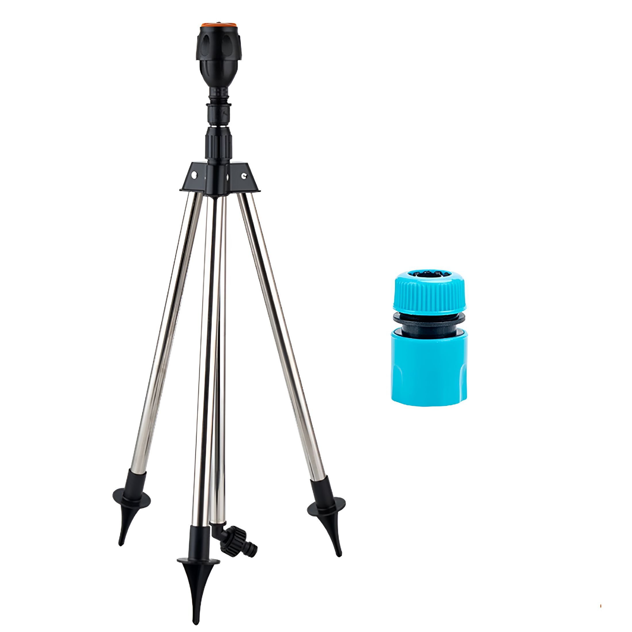 HIBIBUD 2026 New Rotating Tripod Sprinkler,360 Degree Automatic Rotating Irrigation Stand Tripod Water with Large Area Coverage,Watering Sprinklers for Lawn Yard Garden