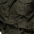 thumbnail image 3 of Men's Autumn And Winter Casual Solid Color Tooling Wind Jacket Zipper Coat, 3 of 3