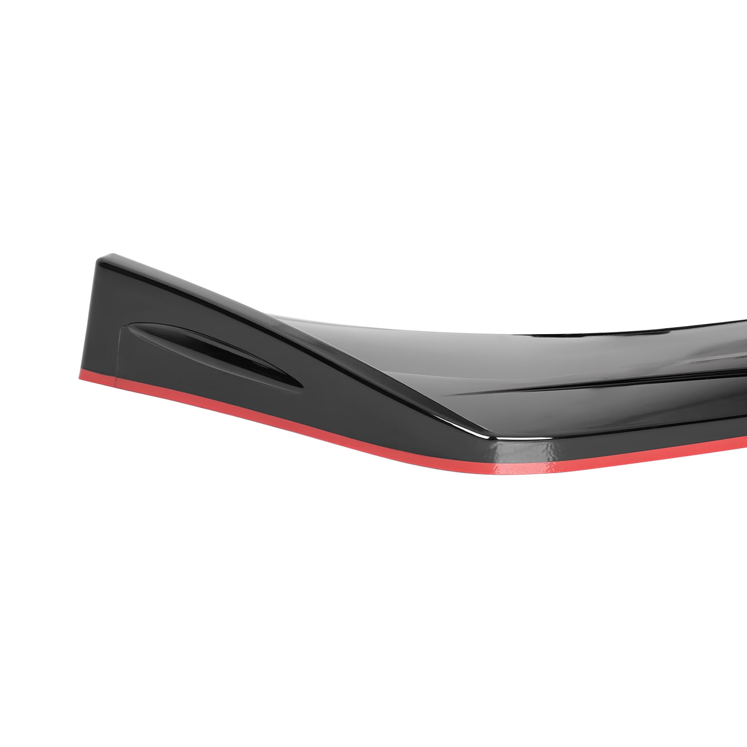 Spec-D Tuning Universal Glossy Black Red Trim Front Bumper Lip Spoiler Splitter Kits 3PC
