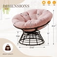 thumbnail image 6 of OMNIBERG Ergonomic 360° Swivel Wicker Papasan Chair, Oversized Indoor Outdoor Rattan Egg Sofa Chair Lounger with Soft Thick Cushion for Living Room, Bedroom, Patio, Yard, Pink, 6 of 9