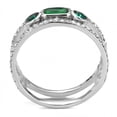 thumbnail image 3 of Luxe Jewelry Designs Stainless Steel Engagement Women's Ring with Emerald Synthetic Glass Stones -, 3 of 4