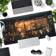 thumbnail image 2 of Anime Floret Green Plant Leaves Large Desk Mat XL Mouse Pad Gaming Desk Pad, XL, 2 of 6