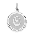 thumbnail image 4 of 925 Sterling Silver Brocaded Initial O Charm Pendant, 4 of 5