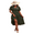Dark Green, variant on LYMAYTER Summer Short Sleeve Dress for Women's Casual V Neck Ruffle Maxi Dress Solid Color Puff Sleeve
