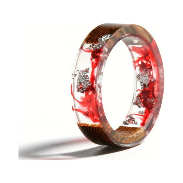 Bague en Résine de Bois Fait Main - Cadeau d'Anniversaire Parfait pour Femmes et Filles