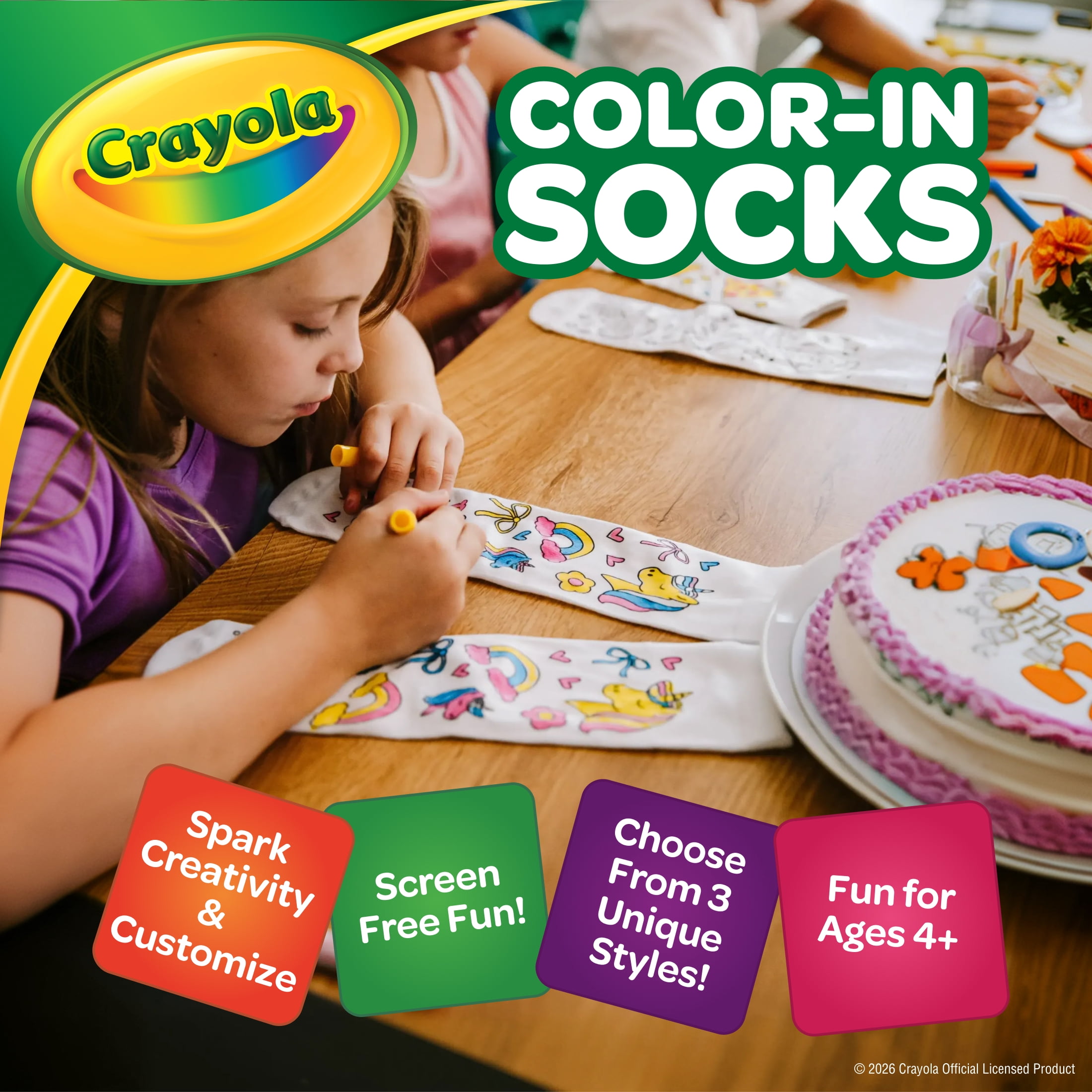 Crayola Color-In Socks Unisex Kids One Size