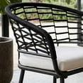 thumbnail image 4 of Nuu Garden Outdoor Patio Woven Rope Chairs with Adjustable Feet, 2.4" Thick Soft Cushions, All-Weather Powder-Coated Aluminum Frame, Black, 4 of 10