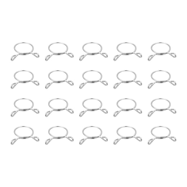 Unique Bargains Fuel Line Hose Clips, 20 Pack 23mm 304 Stainless Steel Single Wire Tubing Spring Clamps (Silver)