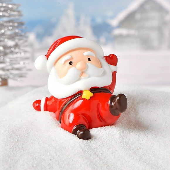 Boreal Craft Happy Christmas Santa Snowman Cute Couple Micro Snow Scenery Decoration Accessories Third Christmas Ornament