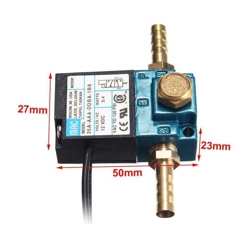 3 Port Boost Control Solenoid Valve DC12V 5.4W by for Turbosmart/Cobb Tuning/AEM Etc Electric Solenoid Valve Model 35A-AAA-DDBA-1BA 