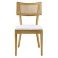 thumbnail image 6 of Caledonia Fabric Upholstered Wood Dining Chair Set of 2 in Natural White, 6 of 10