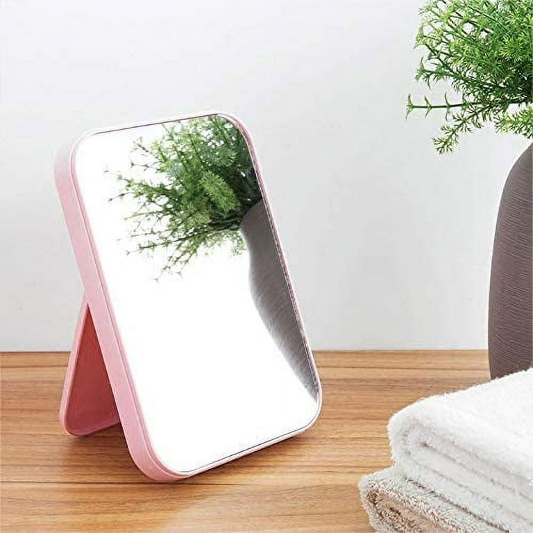 SupLee 1PCS Desk Mirror Student Dressing Bedroom Foldable HD Portable  Princess Square Beauty Small Travel Suitable