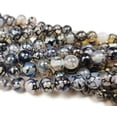 thumbnail image 4 of 8mm Black Web Agate Smooth Round Beads Genuine Gemstone Natural Jewelry Making, 4 of 4