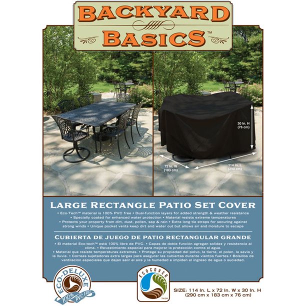 Mr. BarBQ Backyard Basics Large Rectangle Patio Set Cover