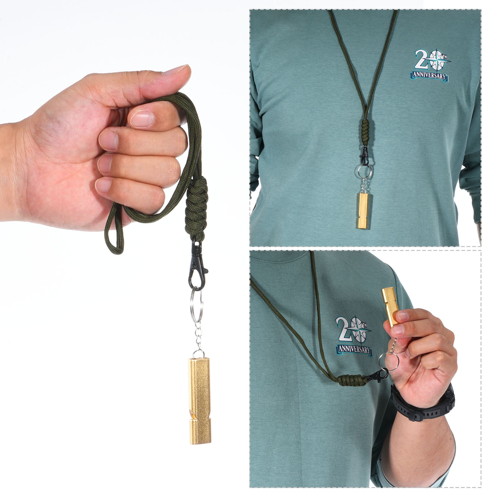 Unique Bargains Survival Whistle Double Tubes Whistles Super Loud for Outdoor Red