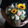 thumbnail image 3 of KAKOWELY Rustic Faux Wood Stump Planter for Storage Multi Color Wood Material 4.7 Inches,4.72"X4.72"X3.94", 3 of 5