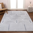 thumbnail image 5 of JONATHAN Y SANDSTONE 4 x 6 Area Rug, Ariana Art Deco Striped Arches Two-Tone - Blue/White, SND100C-4, 5 of 12