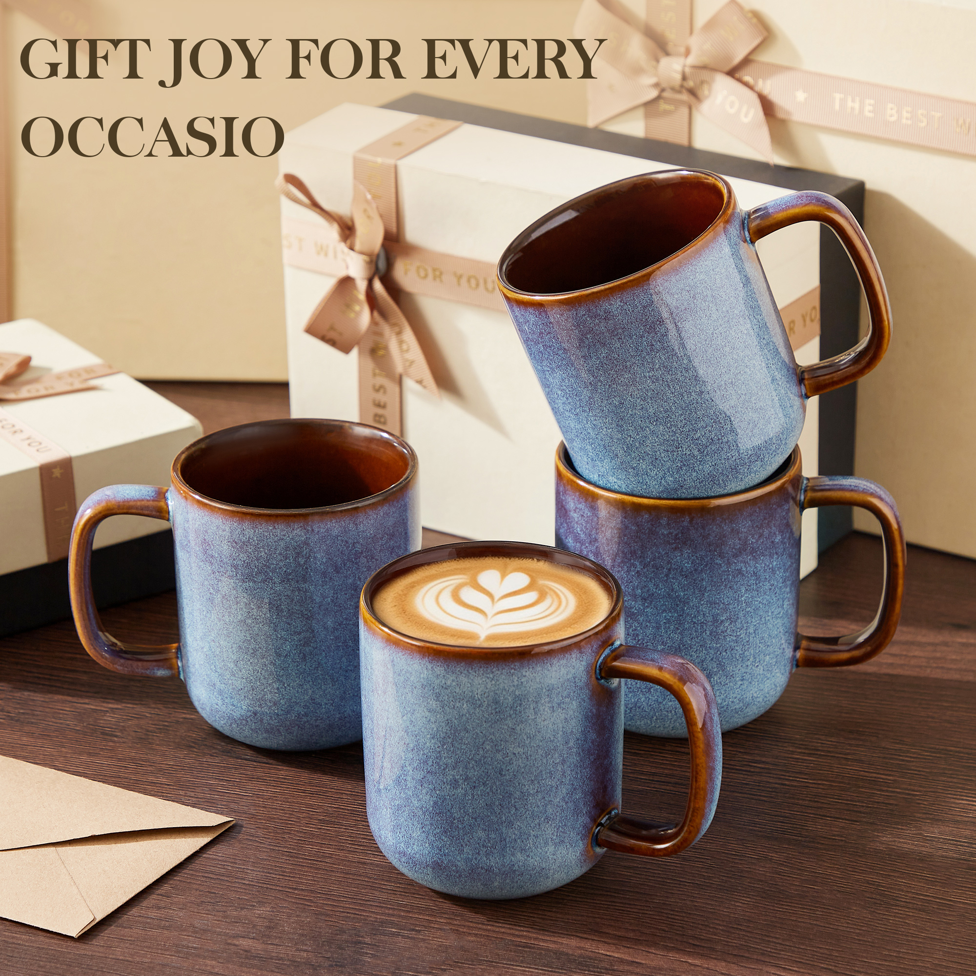Malacasa Ceramic Coffee Mugs Set of 4, 12 oz photo 8