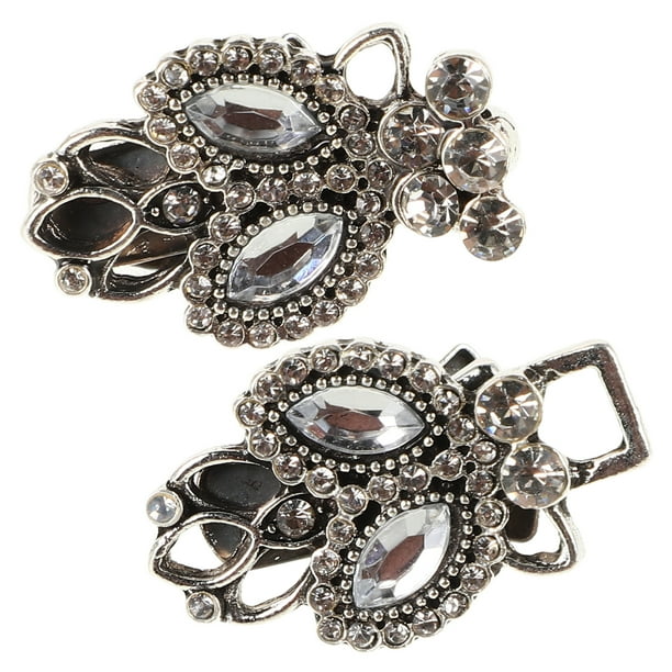 Pinzas para suéter con chal y diamantes de imitación retro, pinzas para cárdigans vintage, broches para capa, broches para chal, ropa para mujer, joyería de moda plateada