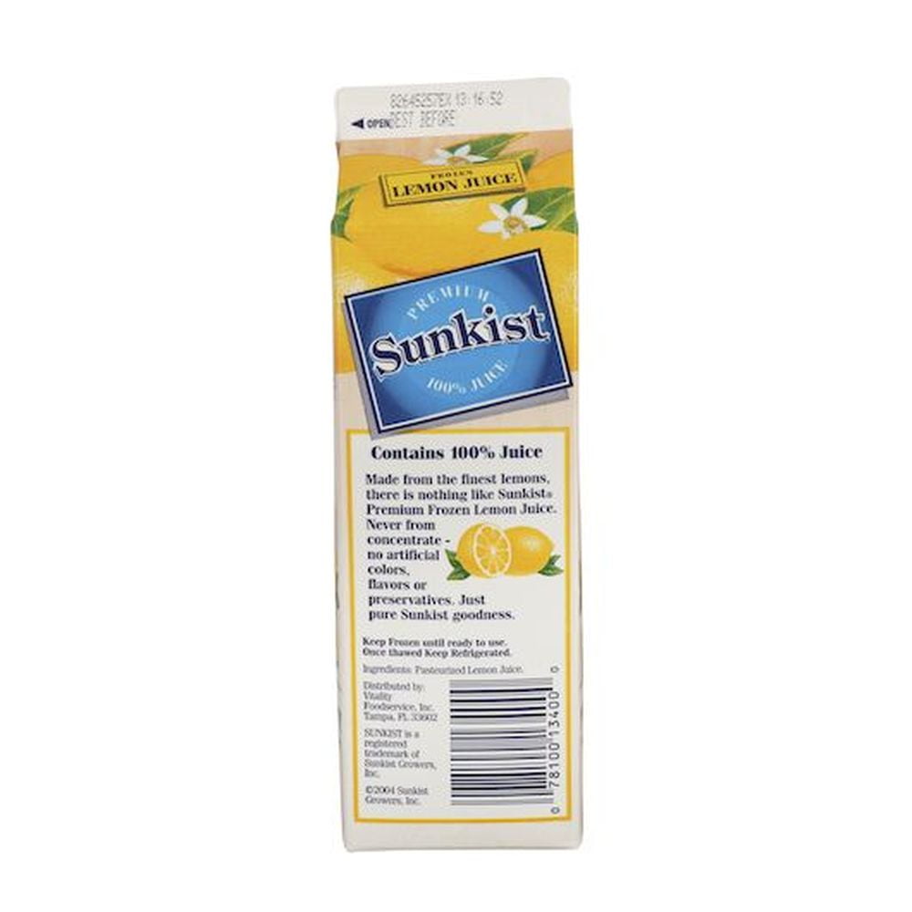 Vitality Foodservice Sunkist Lemon Juice, 30 Ounce -- 12 per case