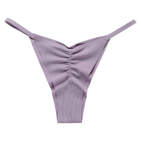 

ASEIDFNSA Fold Ice Silk Women Lingerie BreathableThin Low Waist Briefs Bow Underpants Calzoncillos CalcinhaPornô Purple M