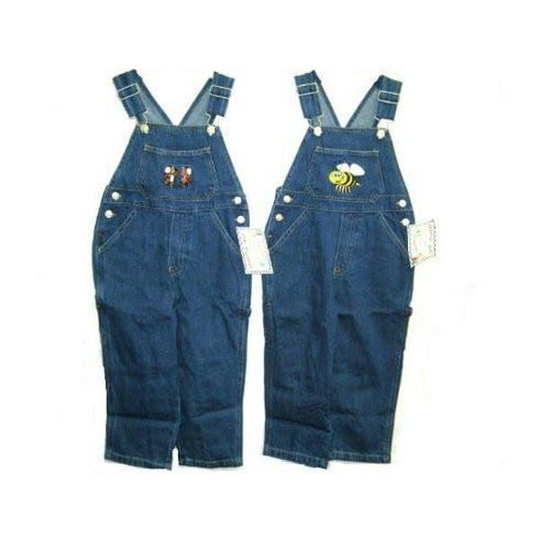 Toddler Girls Sizes 2T/3T/4T Cotton Denim Embroidery Bib Pocket Overall. * 1 Unit Pack
